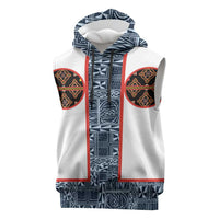 Cameroon Traditional Toghu Pattern Sleeveless Hoodie African Tribal Ndop Geometric Design