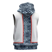 Cameroon Traditional Toghu Pattern Sleeveless Zip Hoodie African Tribal Ndop Geometric Design