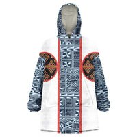 Cameroon Traditional Toghu Pattern Wearable Blanket Hoodie African Tribal Ndop Geometric Design