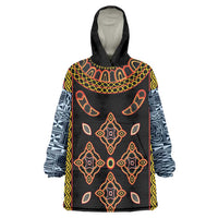 Cameroon Bamileke Toghu Pattern Kid Wearable Blanket Hoodie Bamenda Royal Cultural Design