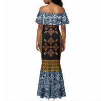 Cameroon Bamileke Toghu Pattern Mermaid Dress Bamenda Royal Cultural Design