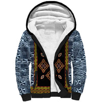 Cameroon Bamileke Toghu Pattern Sherpa Hoodie Bamenda Royal Cultural Design