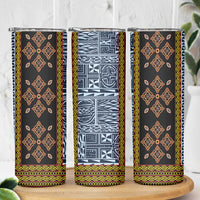 Cameroon Bamileke Toghu Pattern Skinny Tumbler Bamenda Royal Cultural Design