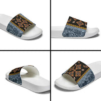 Cameroon Bamileke Toghu Pattern Slide Sandals Bamenda Royal Cultural Design