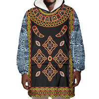 Cameroon Bamileke Toghu Pattern Wearable Blanket Hoodie Bamenda Royal Cultural Design