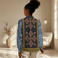 Cameroon Bamileke Toghu Pattern Women Casual Shirt Bamenda Royal Cultural Design