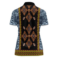 Cameroon Bamileke Toghu Pattern Women Polo Shirt Bamenda Royal Cultural Design