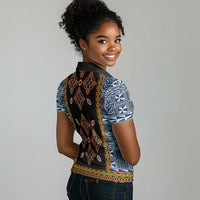 Cameroon Bamileke Toghu Pattern Women Polo Shirt Bamenda Royal Cultural Design