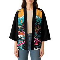 Japanese Samurai Warrior Mount Fuji Kimono Katana Japanese Wave Cherry Blossom Art