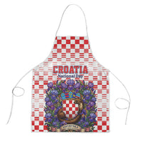 Croatia National Day Apron Croatian Kuna Heritage Iris Floral