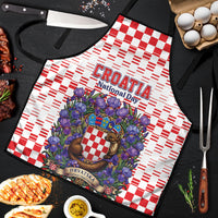 Croatia National Day Apron Croatian Kuna Heritage Iris Floral