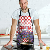 Croatia National Day Apron Croatian Kuna Heritage Iris Floral