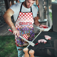 Croatia National Day Apron Croatian Kuna Heritage Iris Floral