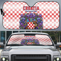 Croatia National Day Auto Sun Shade Croatian Kuna Heritage Iris Floral