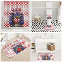 Croatia National Day Bathroom Set Croatian Kuna Heritage Iris Floral