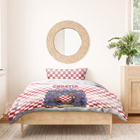 Croatia National Day Bedding Set Croatian Kuna Heritage Iris Floral