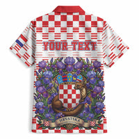 Personalized Croatia National Day Hawaiian Shirt Croatian Kuna Heritage Iris Floral