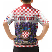 Personalized Croatia National Day Hawaiian Shirt Croatian Kuna Heritage Iris Floral