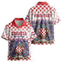 Personalized Croatia National Day Kid Hawaiian Shirt Croatian Kuna Heritage Iris Floral LT19