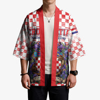 Personalized Croatia National Day Kimono Croatian Kuna Heritage Iris Floral