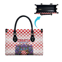 Croatia National Day Leather Bag Croatian Kuna Heritage Iris Floral