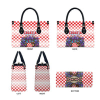 Croatia National Day Leather Bag Croatian Kuna Heritage Iris Floral