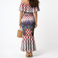 Personalized Croatia National Day Mermaid Dress Croatian Kuna Heritage Iris Floral