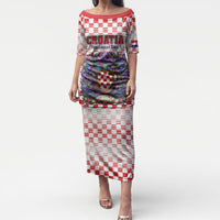 Personalized Croatia National Day Puletasi Croatian Kuna Heritage Iris Floral