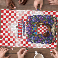 Croatia National Day Puzzle Croatian Kuna Heritage Iris Floral