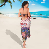 Croatia National Day Sarong Croatian Kuna Heritage Iris Floral