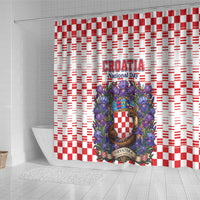 Croatia National Day Shower Curtain Croatian Kuna Heritage Iris Floral