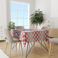 Croatia National Day Tablecloth Croatian Kuna Heritage Iris Floral