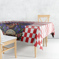 Croatia National Day Tablecloth Croatian Kuna Heritage Iris Floral