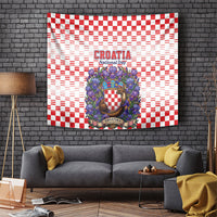 Croatia National Day Tapestry Croatian Kuna Heritage Iris Floral