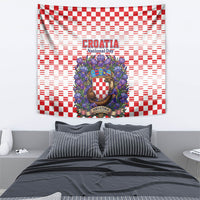 Croatia National Day Tapestry Croatian Kuna Heritage Iris Floral