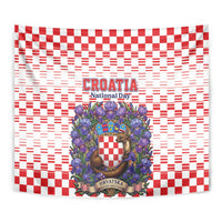 Croatia National Day Tapestry Croatian Kuna Heritage Iris Floral