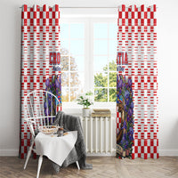 Croatia National Day Window Curtain Croatian Kuna Heritage Iris Floral