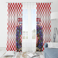 Croatia National Day Window Curtain Croatian Kuna Heritage Iris Floral