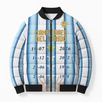 Custom Argentina Campeones Del Mundo 2026 Bomber Puffer Jacket Four Star World Champions Glory