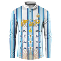 Custom Argentina Campeones Del Mundo 2026 Button Sweatshirt Four Star World Champions Glory