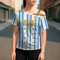 Custom Argentina Campeones Del Mundo 2026 Cross Shoulder Shirt Four Star World Champions Glory