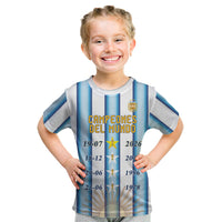 Custom Argentina Campeones Del Mundo 2026 Kid T Shirt Four Star World Champions Glory