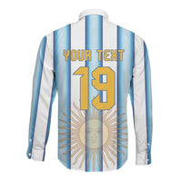 Custom Argentina Campeones Del Mundo 2026 Long Sleeve Button Shirt Four Star World Champions Glory