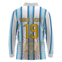 Custom Argentina Campeones Del Mundo 2026 Long Sleeve Polo Shirt Four Star World Champions Glory