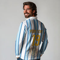 Custom Argentina Campeones Del Mundo 2026 Long Sleeve Polo Shirt Four Star World Champions Glory