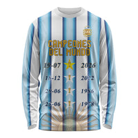 Custom Argentina Campeones Del Mundo 2026 Long Sleeve Shirt Four Star World Champions Glory