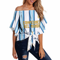 Custom Argentina Campeones Del Mundo 2026 Off Shoulder Wrap Waist Top Four Star World Champions Glory