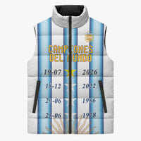 Custom Argentina Campeones Del Mundo 2026 Sleeveless Puffer Jacket Four Star World Champions Glory
