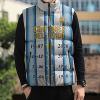 Custom Argentina Campeones Del Mundo 2026 Sleeveless Puffer Jacket Four Star World Champions Glory
