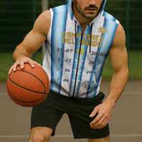 Custom Argentina Campeones Del Mundo 2026 Sleeveless Zip Hoodie Four Star World Champions Glory